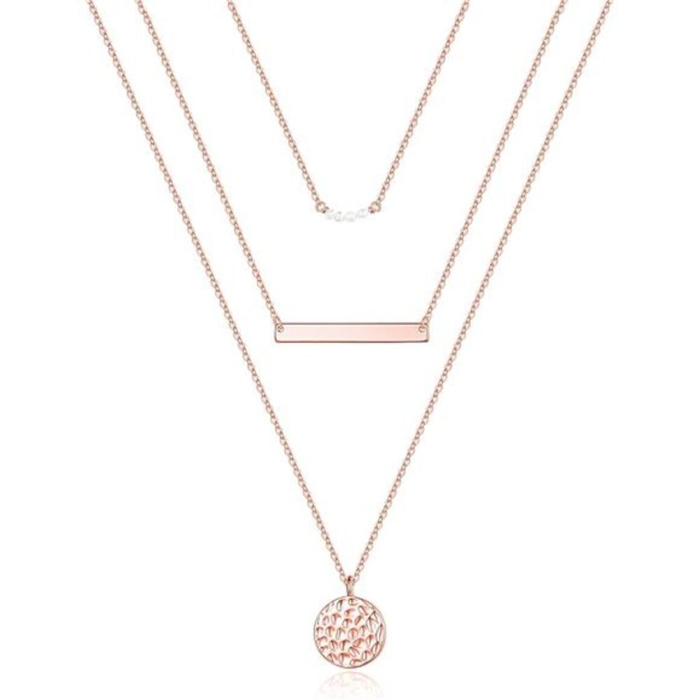 Dainty Layered Choker Necklace, Handmade 14K Gold Plated Y Pendant